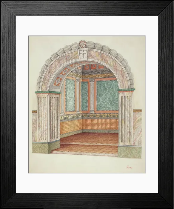 Framed Print : Wall Painting, 1939. Creator: Hal Blakeley Framed Print : Wall Painting, 1939. Creator: Hal Blakeley