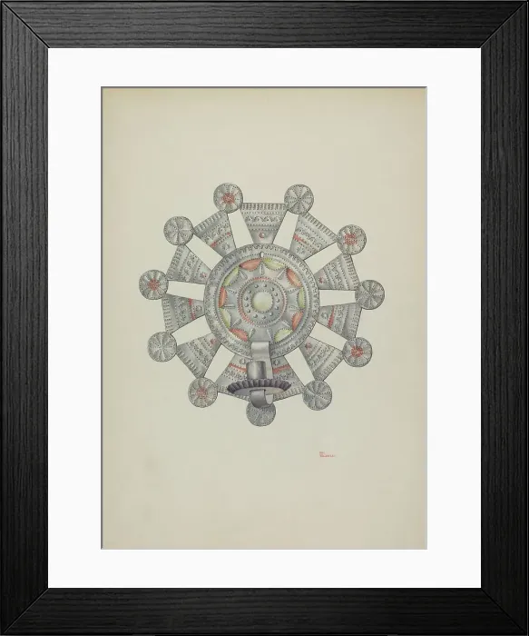 Framed Print : Candleholder (Candelero) Cut Tin, 1940. Creator: Hal Blakeley Framed Print : Candleholder (Candelero) Cut Tin, 1940. Creator: Hal Blakeley