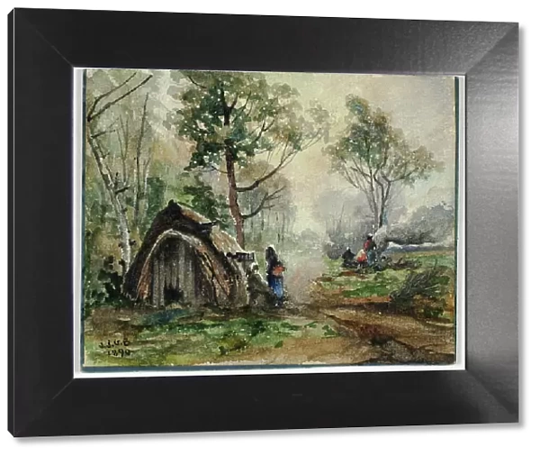 Hut in Woodland Setting, 1890. Creator: John Joseph Gustave Burghoffe