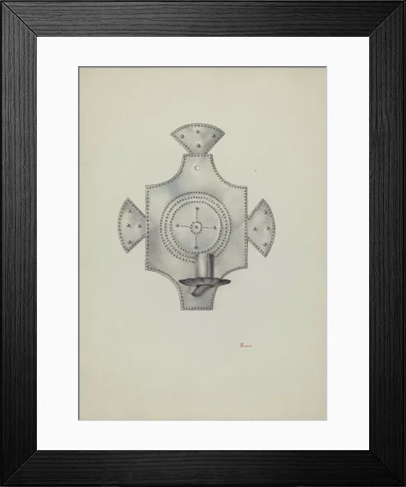 Framed Print : Candleholder (Candelero) Cut Tin, 1940. Creator: Hal Blakeley Framed Print : Candleholder (Candelero) Cut Tin, 1940. Creator: Hal Blakeley
