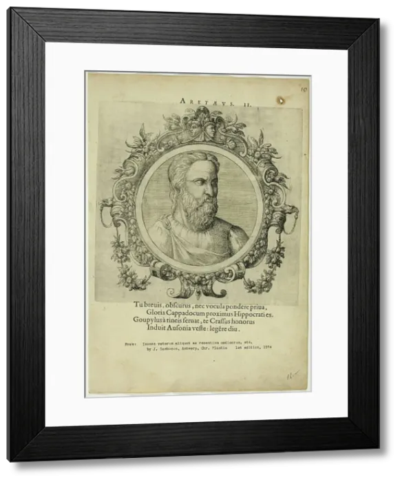 Framed Print : Portrait of Aretaeus, published 1574. Creators: Unknown, Johannes Sambucus Framed Print : Portrait of Aretaeus, published 1574. Creators: Unknown, Johannes Sambucus