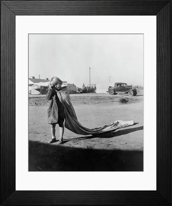 Framed Print : Young cotton picker, Kern County migrant camp, California, 1936. Creator: Dorothea Lange Framed Print : Young cotton picker, Kern County migrant camp, California, 1936. Creator: Dorothea Lange