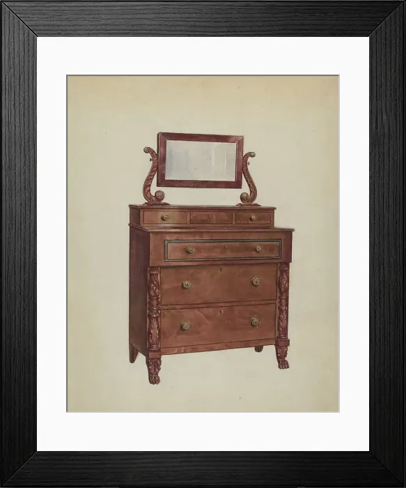 Framed Print : Chest of Drawers, 1936. Creator: Florence Choate Framed Print : Chest of Drawers, 1936. Creator: Florence Choate