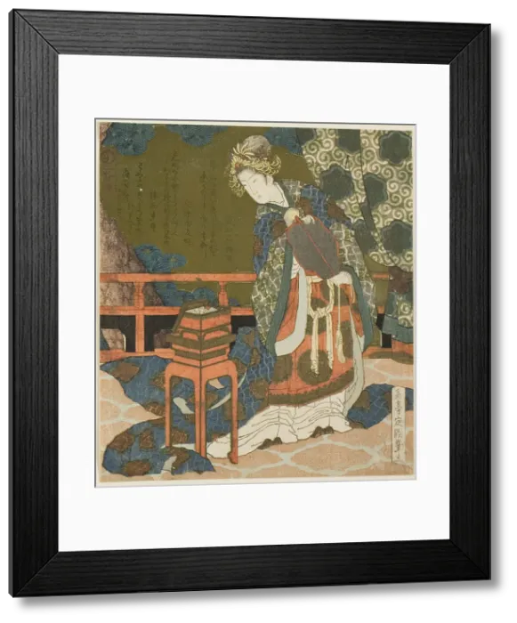Framed Print : Two Chinese Women Examining Thread and a Spider's Web in a Box, from the... c. 1824. Creator: Gakutei. Two Chinese Women Examining Thread and a Spider's Web in a Box, from the... c. 1824. Creator: Gakutei Framed Print : Two Chinese Women Examining Thread and a Spider's Web in a Box, from the... c. 1824. Creator: Gakutei. Two Chinese Women Examining Thread and a Spider's Web in a Box, from the... c. 1824. Creator: Gakutei