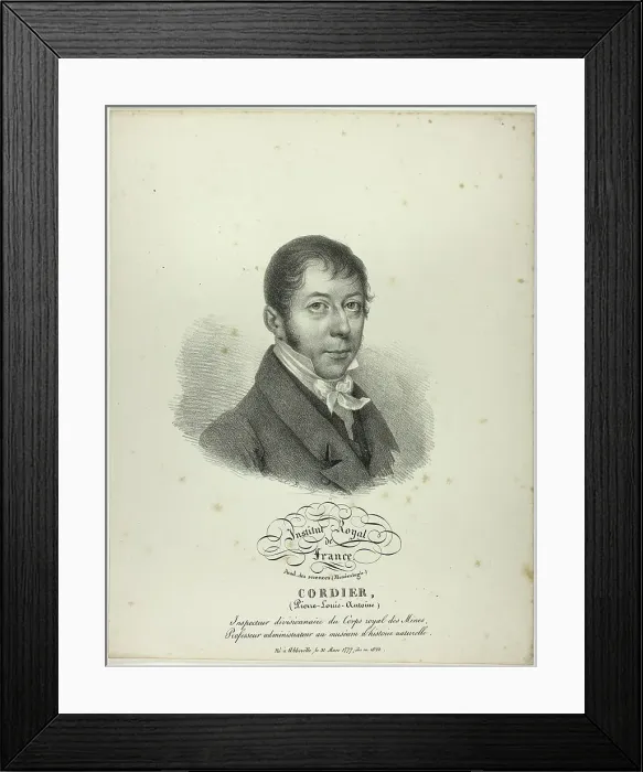 Framed Print : Portrait of Pierre-Louis-Antoine Cordier, c. 1825. Creator: Julien Leopold Boilly Framed Print : Portrait of Pierre-Louis-Antoine Cordier, c. 1825. Creator: Julien Leopold Boilly