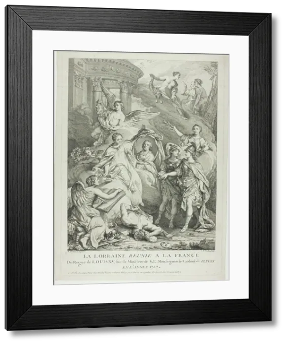 Framed Print : The Lorraine Reunited with France, 1737. Creator: Charles Nicolas Cochin Framed Print : The Lorraine Reunited with France, 1737. Creator: Charles Nicolas Cochin