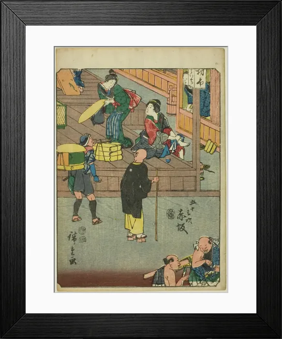 Framed Print : Akasaka, from the series Fifty-three Stations [of the Tokaido] (Gojusan tsugi), also... 1852. Creator: Ando Hiroshige. Akasaka, from the series Fifty-three Stations [of the Tokaido] (Gojusan tsugi), also... 1852