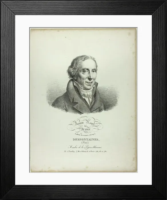 Framed Print : Portrait of Réné Desfonataines, 1820. Creator: Julien Leopold Boilly Framed Print : Portrait of Réné Desfonataines, 1820. Creator: Julien Leopold Boilly