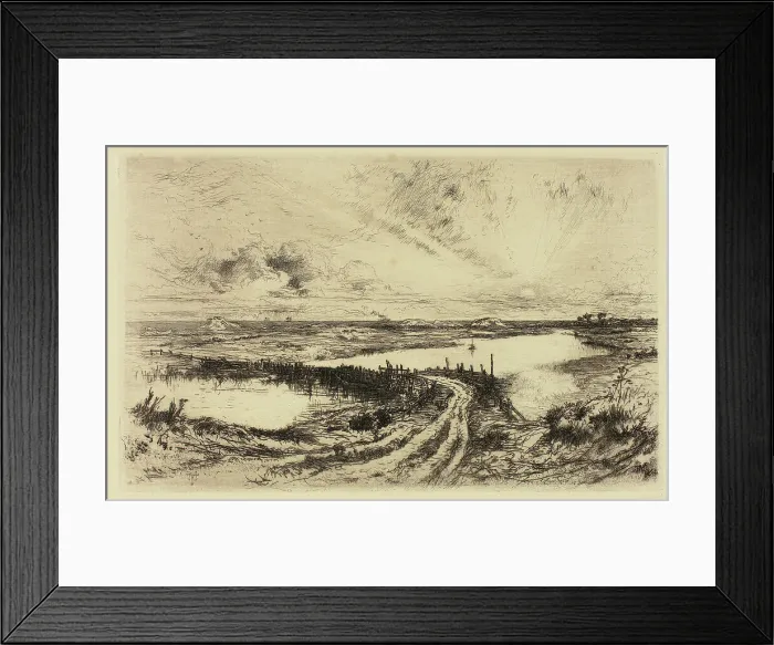 Framed Print : Sunrise, The Pond, East Hampton, 1883. Creator: Thomas Moran Framed Print : Sunrise, The Pond, East Hampton, 1883. Creator: Thomas Moran