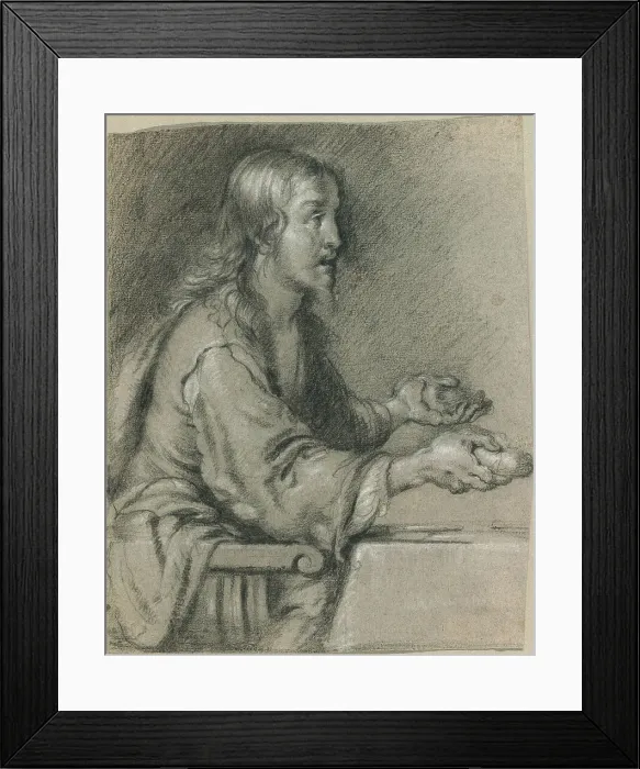 Framed Print : Christ at Emmaus Presenting the Bread, 1630 / 40. Creator: Bernardo Strozzi Framed Print : Christ at Emmaus Presenting the Bread, 1630 / 40. Creator: Bernardo Strozzi