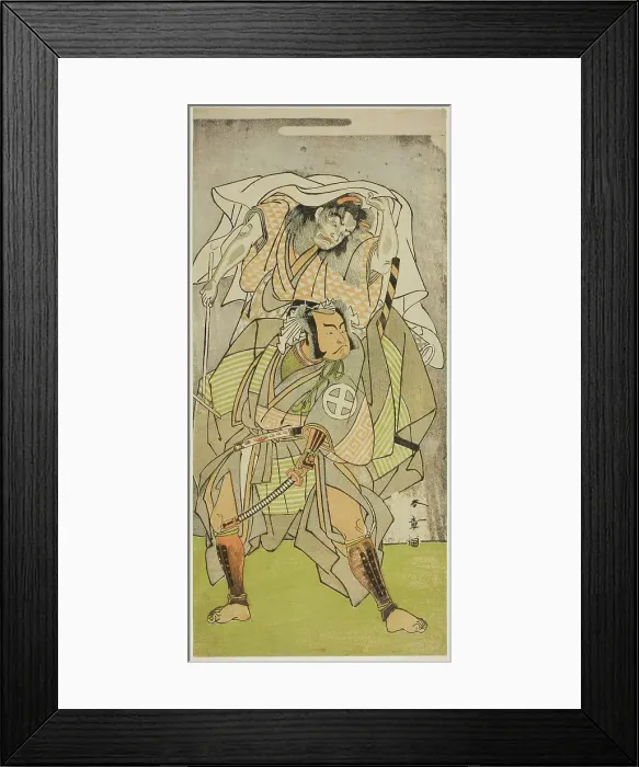 Framed Print : The Actors Otani Hiroji III as Koga Saburo, and Ichimura Uzaemon IX as the Devil of Kog... c. 1771. Creator: Shunsho
