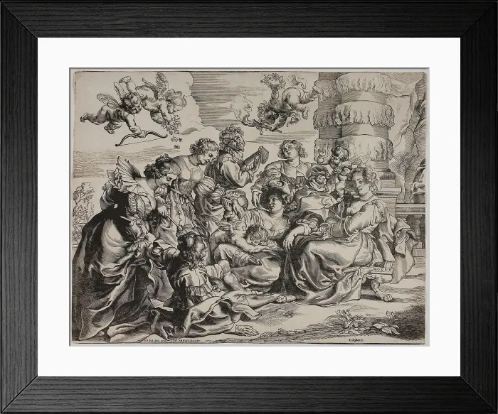 Framed Print : The Garden of Love, Left Half, with Seated Woman, c.1631. Creator: Christoffel Jegher Framed Print : The Garden of Love, Left Half, with Seated Woman, c.1631. Creator: Christoffel Jegher