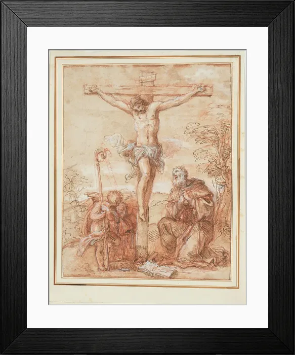 Framed Print : Saint Augustine and Two Angels Adoring the Crucifix, 1685 / 1695. Creator: Giuseppe Passeri Framed Print : Saint Augustine and Two Angels Adoring the Crucifix, 1685 / 1695. Creator: Giuseppe Passeri