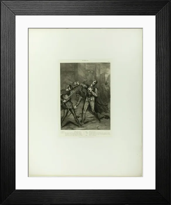 Framed Print : Villain, Thou Diest, plate ten from Othello, 1844. Creator: Theodore Chasseriau Framed Print : Villain, Thou Diest, plate ten from Othello, 1844. Creator: Theodore Chasseriau