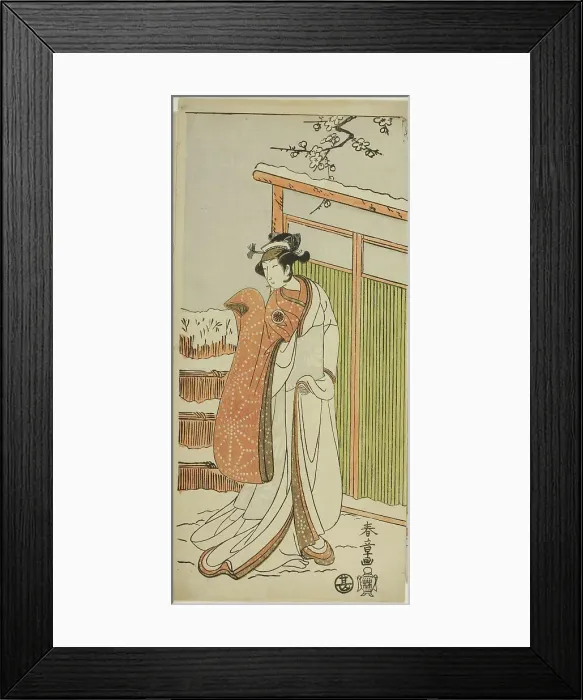 Framed Print : The Actor Segawa Kikunojo II as Yuki Onna (the Snow Woman) in a dance interlude in scen... c. 1770. Creator: Shunsho Framed Print : The Actor Segawa Kikunojo II as Yuki Onna (the Snow Woman) in a dance interlude in scen... c. 1770. Creator: Shunsho