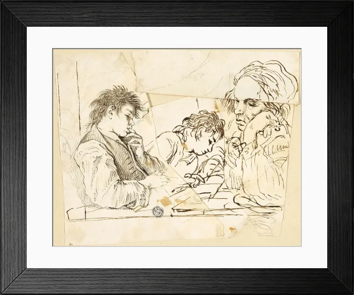 Framed Print : Sketches of School Boys, n.d. Creators: Unknown, Francesco di Maria Framed Print : Sketches of School Boys, n.d. Creators: Unknown, Francesco di Maria
