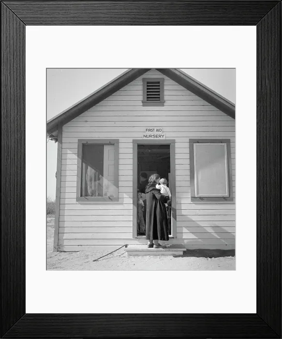 Framed Print : Nursery, Kern migrant camp, California, 1936. Creator: Dorothea Lange Framed Print : Nursery, Kern migrant camp, California, 1936. Creator: Dorothea Lange