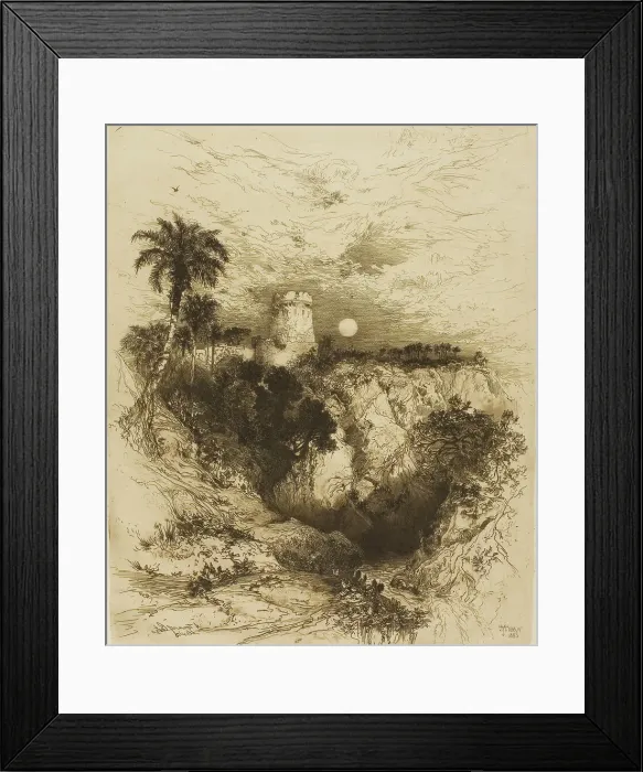 Framed Print : A Tower of Cortez - Mexico, 1883. Creator: Thomas Moran Framed Print : A Tower of Cortez - Mexico, 1883. Creator: Thomas Moran