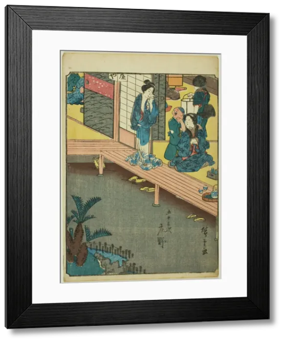 Framed Print : Shono, from the series Fifty-three Stations [of the Tokaido] (Gojusan tsugi), also known... 1852. Creator: Ando Hiroshige. Shono, from the series Fifty-three Stations [of the Tokaido] (Gojusan tsugi), also known... 1852