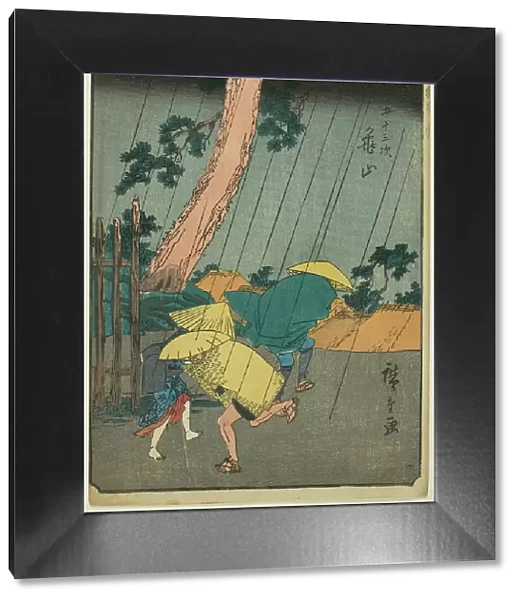 Kameyama, from the series 'Fifty-three Stations [of the Tokaido] (Gojusan tsugi), ' also... 1852. Creator: Ando Hiroshige. Kameyama, from the series 'Fifty-three Stations [of the Tokaido] (Gojusan tsugi), ' also... 1852