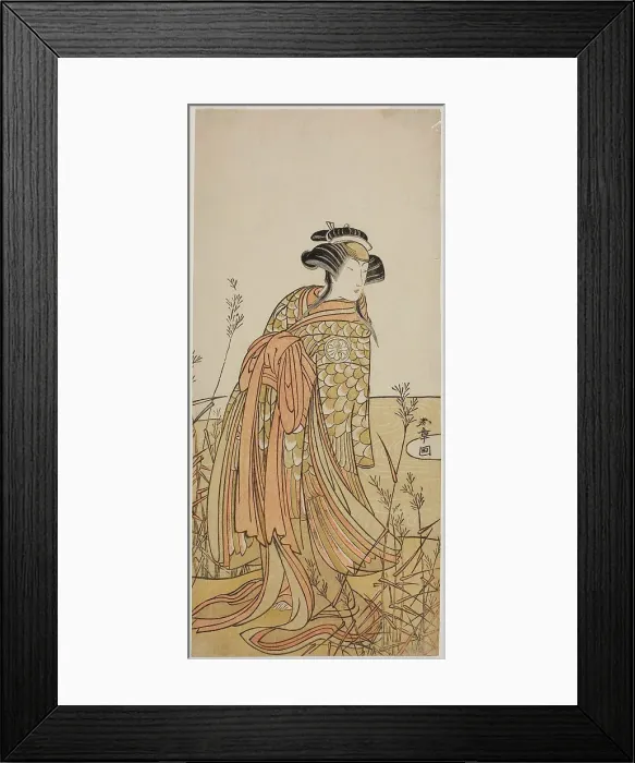Framed Print : The Actor Segawa Kikunojo III as Spirit of a Mandarin Duck (Oshidori) Disguised as Taga... c. 1775. Creator: Shunsho Framed Print : The Actor Segawa Kikunojo III as Spirit of a Mandarin Duck (Oshidori) Disguised as Taga... c. 1775. Creator: Shunsho
