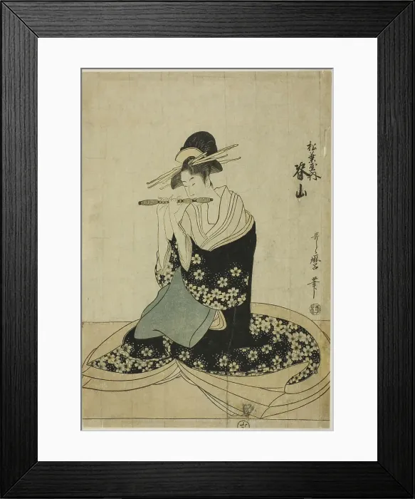 Framed Print : The Courtesan Seyama of the Matsubaya, from an untitled series of courtesans of the... c. 1797. Creator: Kitagawa Utamaro Framed Print : The Courtesan Seyama of the Matsubaya, from an untitled series of courtesans of the... c. 1797. Creator: Kitagawa Utamaro