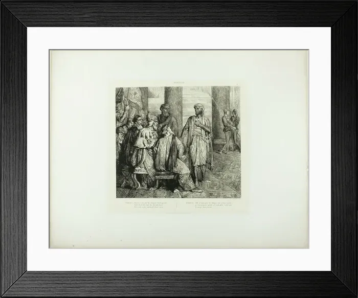 Framed Print : She Lov'd Me for the Dangers, plate three from Othello, 1844. Creator: Theodore Chasseriau Framed Print : She Lov'd Me for the Dangers, plate three from Othello, 1844. Creator: Theodore Chasseriau
