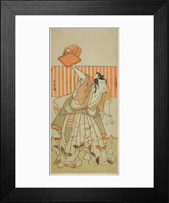 Framed Print : The Actor Ichikawa Monnosuke II as Ageha no Chokichi Disguised as Soga no Goro Tokimune... c. 1778. Creator: Shunsho Framed Print : The Actor Ichikawa Monnosuke II as Ageha no Chokichi Disguised as Soga no Goro Tokimune... c. 1778. Creator: Shunsho