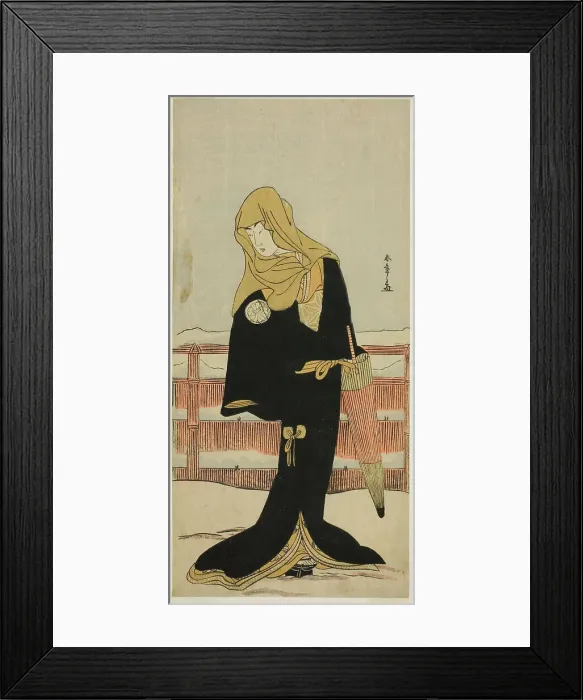 Framed Print : The Actor Segawa Kikunojo III as the Lady-in-Waiting Suho Disguised as Tsunokuniya Tsun... c. 1781. Creator: Shunsho Framed Print : The Actor Segawa Kikunojo III as the Lady-in-Waiting Suho Disguised as Tsunokuniya Tsun... c. 1781. Creator: Shunsho
