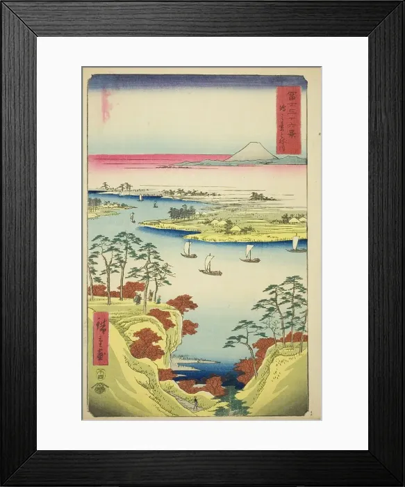 Framed Print : The Tone River at Konodai (Konodai Tonegawa), from the series Thirty-six Views of Mount... 1858. Creator: Ando Hiroshige. The Tone River at Konodai (Konodai Tonegawa), from the series Thirty-six Views of Mount... 1858 Framed Print : The Tone River at Konodai (Konodai Tonegawa), from the series Thirty-six Views of Mount... 1858. Creator: Ando Hiroshige. The Tone River at Konodai (Konodai Tonegawa), from the series Thirty-six Views of Mount... 1858