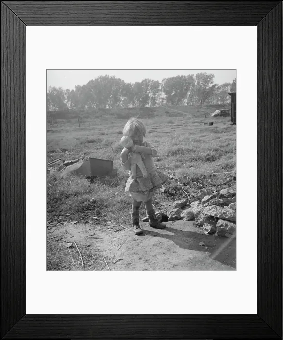 Framed Print : Daughter of a migrant fruit worker, American River camp outside of Sacramento, California, 1936. Creator: Dorothea Lange Framed Print : Daughter of a migrant fruit worker, American River camp outside of Sacramento, California, 1936. Creator: Dorothea Lange