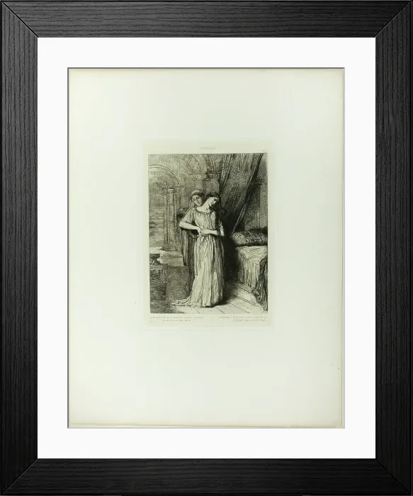 Framed Print : If I Do Die Before Thee, plate eight from Othello, 1844. Creator: Theodore Chasseriau Framed Print : If I Do Die Before Thee, plate eight from Othello, 1844. Creator: Theodore Chasseriau