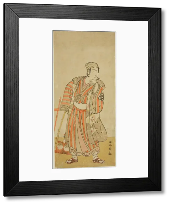 Framed Print : The Actor Bando Mitsugoro I as Taira no Tadamori Disguised as a Potted-Plant Seller in... c. 1776. Creator: Shunsho