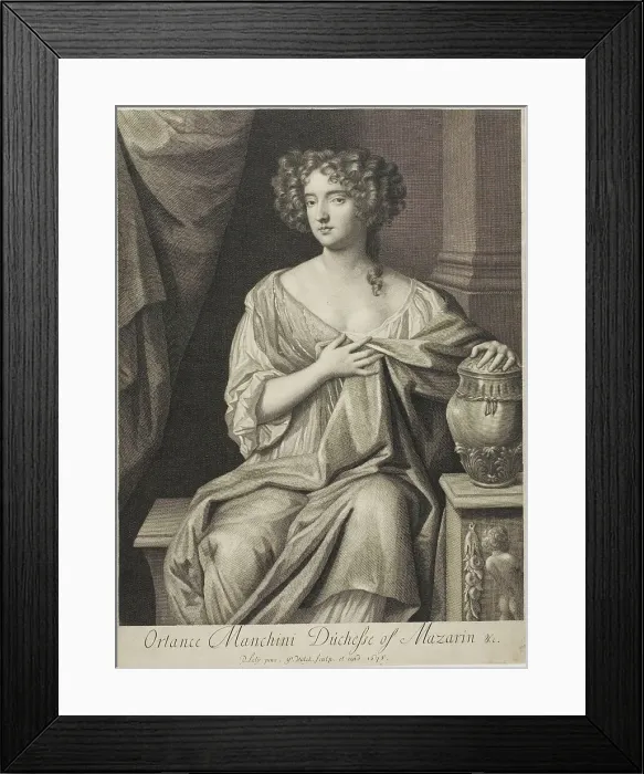 Framed Print : Ortensia Mancini, Duchess of Mazarin, 1678. Creator: Gerald Valck Framed Print : Ortensia Mancini, Duchess of Mazarin, 1678. Creator: Gerald Valck