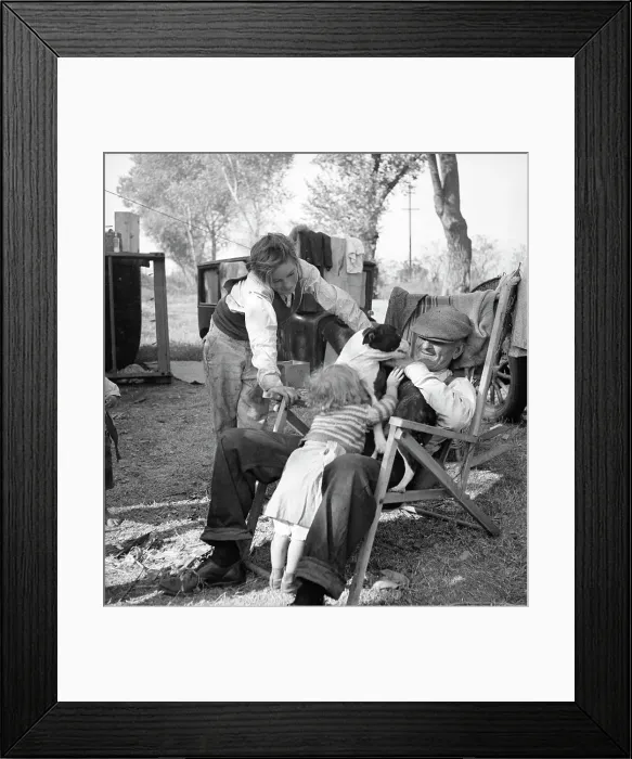 Framed Print : Destitute family, American River camp, Sacramento, California. 1936. Creator: Dorothea Lange Framed Print : Destitute family, American River camp, Sacramento, California. 1936. Creator: Dorothea Lange