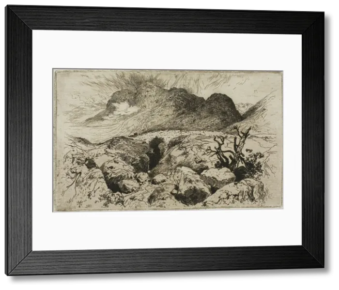 Framed Print : Bridge in the Pass of Glencoe, 1882. Creator: Thomas Moran Framed Print : Bridge in the Pass of Glencoe, 1882. Creator: Thomas Moran