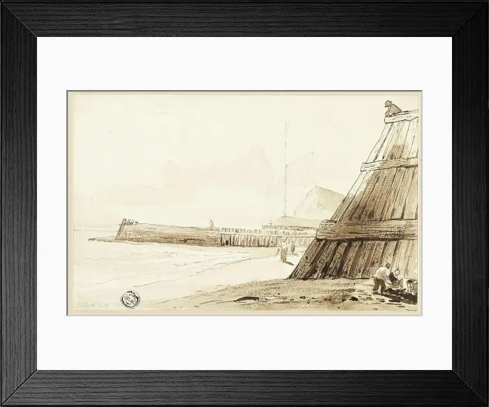 Framed Print : Stockade along Shore, n.d. Creator: Unknown Framed Print : Stockade along Shore, n.d. Creator: Unknown
