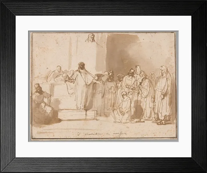 Framed Print : Christ and the Woman Taken in Adultery, 1650 / 74. Creator: Gerbrand van den Eeckhout Framed Print : Christ and the Woman Taken in Adultery, 1650 / 74. Creator: Gerbrand van den Eeckhout