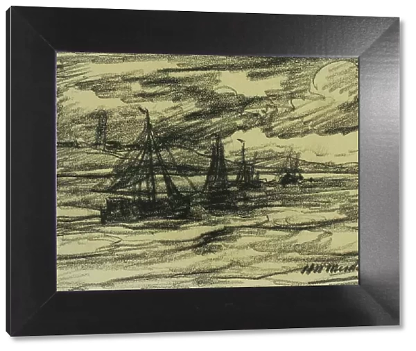 Ships at Sea, 1908. Creator: Hendrik Willem Mesdag