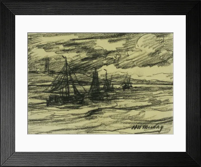 Framed Print : Ships at Sea, 1908. Creator: Hendrik Willem Mesdag Framed Print : Ships at Sea, 1908. Creator: Hendrik Willem Mesdag