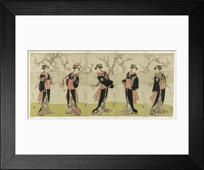 Framed Print : The Actors Segawa Kikunojo III as Karigane Obun, Nakayama Tomisaburo I as An no Oyasu... c. 1792. Creator: Shunsho Framed Print : The Actors Segawa Kikunojo III as Karigane Obun, Nakayama Tomisaburo I as An no Oyasu... c. 1792. Creator: Shunsho