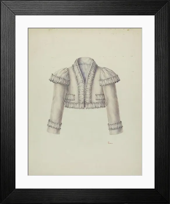 Framed Print : Embroidered Bolero Jacket, c. 1940. Creator: Hal Blakeley Framed Print : Embroidered Bolero Jacket, c. 1940. Creator: Hal Blakeley
