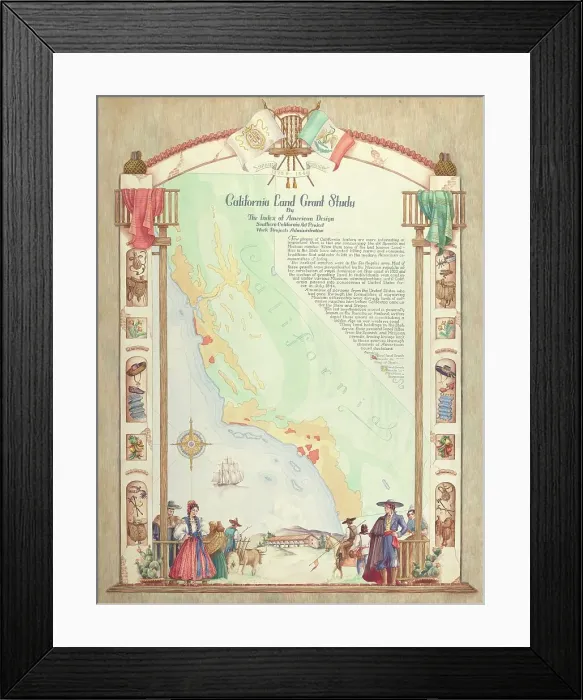 Framed Print : Map: California Land Grant Study, 1935 / 1942. Creator: Hal Blakeley Framed Print : Map: California Land Grant Study, 1935 / 1942. Creator: Hal Blakeley