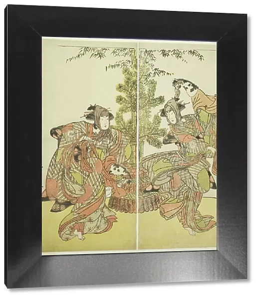 The Actors Segawa Kikunojo III as Yasukata (right), and Iwai Hanshiro IV as Utou (left)... c. 1782. Creator: Shunsho