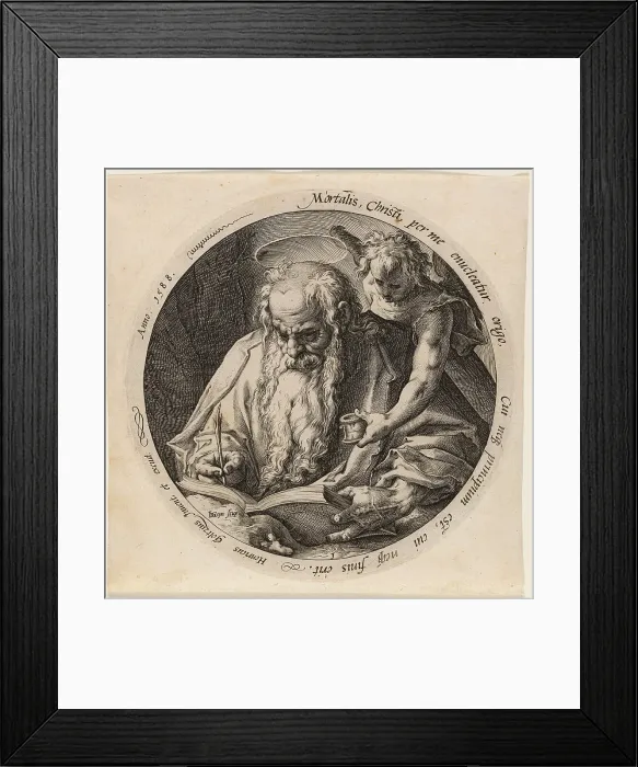 Framed Print : Saint Matthew, plate one from The Four Evangelists, 1588. Creator: Jacques de Gheyn II Framed Print : Saint Matthew, plate one from The Four Evangelists, 1588. Creator: Jacques de Gheyn II