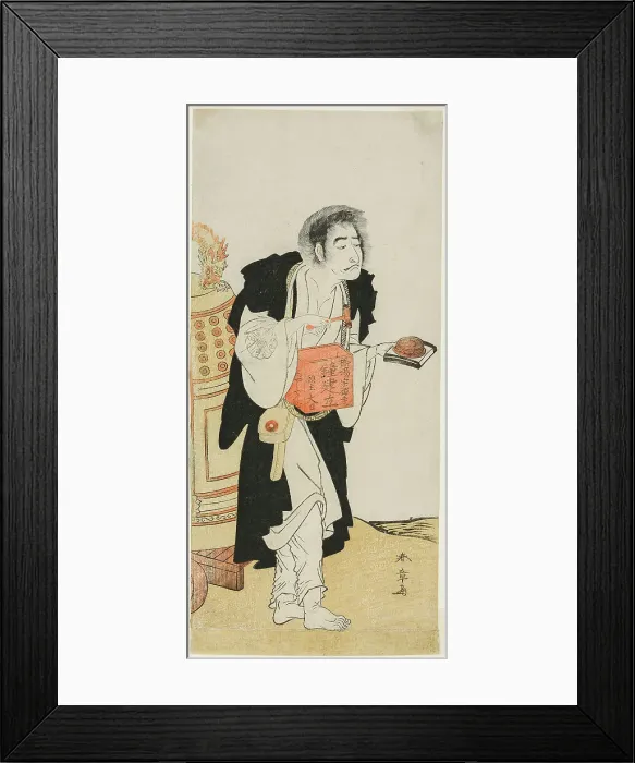 Framed Print : The Actor Nakamura Nakazo I as the Renegade Monk Dainichibo Soliciting Alms, in the Pla... c. 1779. Creator: Shunsho Framed Print : The Actor Nakamura Nakazo I as the Renegade Monk Dainichibo Soliciting Alms, in the Pla... c. 1779. Creator: Shunsho