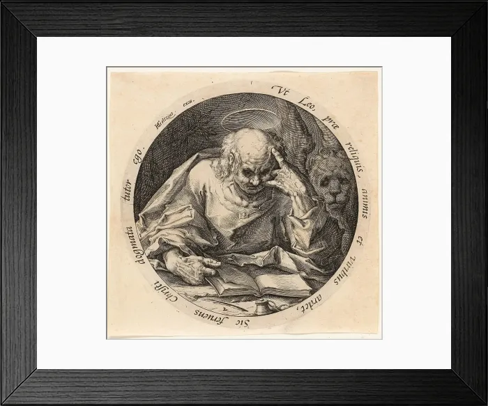 Framed Print : Saint Mark, plate two from The Four Evangelists, 1588. Creator: Jacques de Gheyn II Framed Print : Saint Mark, plate two from The Four Evangelists, 1588. Creator: Jacques de Gheyn II