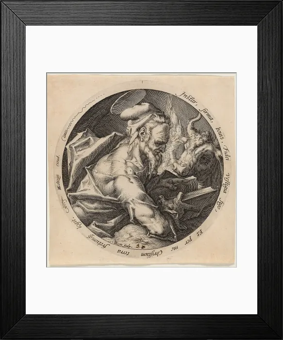 Framed Print : Saint Luke, plate three from The Four Evangelists, 1588. Creator: Jacques de Gheyn II Framed Print : Saint Luke, plate three from The Four Evangelists, 1588. Creator: Jacques de Gheyn II
