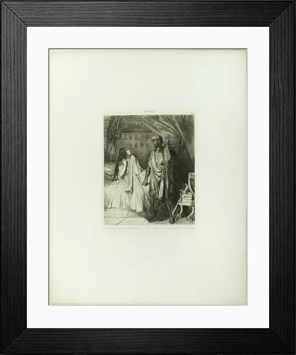 Framed Print : Have you pray'd tonight, Desdemona?, plate twelve fom Othello, 1844. Creator: Theodore Chasseriau Framed Print : Have you pray'd tonight, Desdemona?, plate twelve fom Othello, 1844. Creator: Theodore Chasseriau