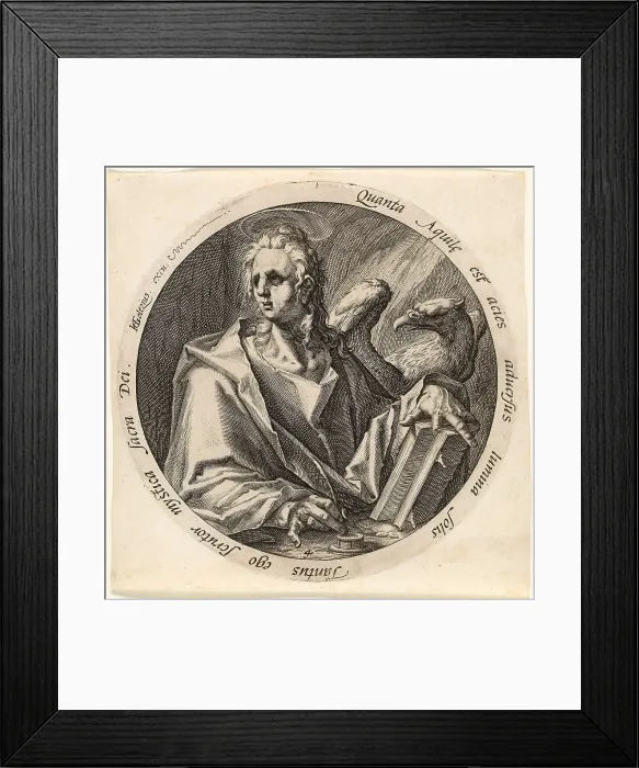 Framed Print : Saint John, plate four from The Four Evangelists, 1588. Creator: Jacques de Gheyn II Framed Print : Saint John, plate four from The Four Evangelists, 1588. Creator: Jacques de Gheyn II